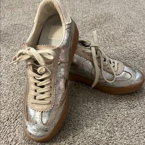 Dolce Vita Silver and Tan Sneakers